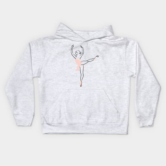 Ballerina Dancer Kids Hoodie by Mako Design 